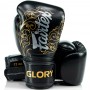 Fairtex BGVG3 "Glory" Боксерские Перчатки Тайский Бокс Липучка Черные с Золотом